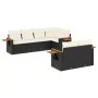 Set de comedor de jardín 7 pzas y cojines ratán sintético negro by , Garden sets - Ref: Foro24-3259382, Price: 491,74 €, Disc...