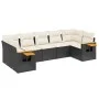 Set de comedor de jardín 7 pzas y cojines ratán sintético negro by , Garden sets - Ref: Foro24-3259508, Price: 452,65 €, Disc...