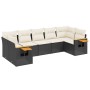 Set de comedor de jardín 7 pzas y cojines ratán sintético negro by , Garden sets - Ref: Foro24-3259508, Price: 458,87 €, Disc...
