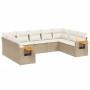 Gartensofa-Set, 9-teilig, mit Kissen, aus synthetischem Rattan in Beige. von , Gartensets - Ref: Foro24-3259517, Preis: 678,4...