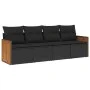 Juego de sofás jardín 4 pzas con cojines ratán sintético negro by , Garden sets - Ref: Foro24-3259850, Price: 271,05 €, Disco...