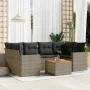 Set de sofás de jardín 7 piezas con cojines ratán PE gris by , Garden sets - Ref: Foro24-3224023, Price: 422,01 €, Discount: %