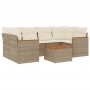Set sofás de jardín 7 piezas y cojines ratán sintético beige by , Garden sets - Ref: Foro24-3258201, Price: 492,68 €, Discoun...