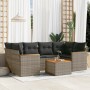 Set de sofás de jardín 7 piezas con cojines ratán PE gris by , Garden sets - Ref: Foro24-3258203, Price: 431,63 €, Discount: %