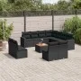 Set de sofás de jardín 12 piezas cojines ratán sintético negro by , Garden sets - Ref: Foro24-3224179, Price: 723,92 €, Disco...