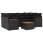 Set de comedor de jardín 7 pzas y cojines ratán sintético negro by , Garden sets - Ref: Foro24-3258198, Price: 479,06 €, Disc...