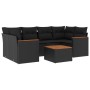 Set de comedor de jardín 7 pzas y cojines ratán sintético negro by , Garden sets - Ref: Foro24-3258198, Price: 497,55 €, Disc...