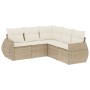Juego de sofás jardín con cojines 5 pzas ratán sintético beige by , Garden sets - Ref: Foro24-3253685, Price: 403,44 €, Disco...
