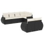 Set de comedor de jardín 7 pzas y cojines ratán sintético negro de , Conjuntos de jardín - Ref: Foro24-3253943, Precio: 506,20 €