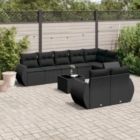 Set de sofás de jardín 8 piezas y cojines ratán sintético negro by , Garden sets - Ref: Foro24-3253962, Price: 602,92 €, Disc...