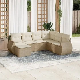 Set sofás de jardín 7 piezas y cojines ratán sintético beige by , Garden sets - Ref: Foro24-3254035, Price: 519,80 €, Discoun...