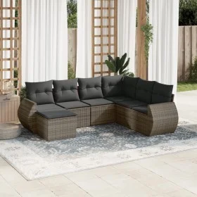 7-teiliges Gartensofa-Set mit grauen PE-Rattan-Kissen. von , Gartensets - Ref: Foro24-3254037, Preis: 449,90 €, Rabatt: %