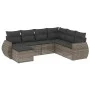 Set de sofás de jardín 7 piezas con cojines ratán PE gris by , Garden sets - Ref: Foro24-3254037, Price: 449,90 €, Discount: %