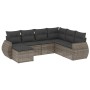 Set de sofás de jardín 7 piezas con cojines ratán PE gris by , Garden sets - Ref: Foro24-3254037, Price: 467,00 €, Discount: %