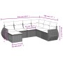 Set de sofás de jardín 7 piezas con cojines ratán PE gris by , Garden sets - Ref: Foro24-3254037, Price: 467,00 €, Discount: %