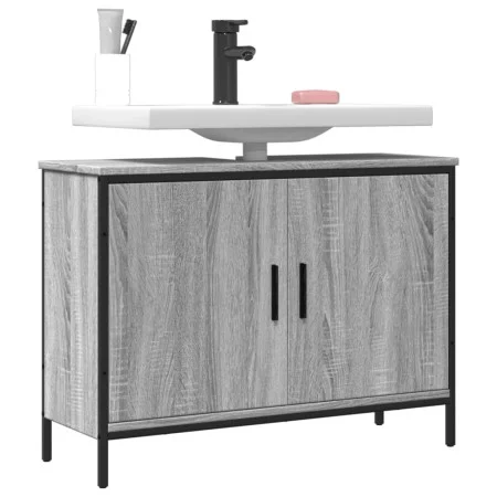 Bathroom vanity cabinet in gray Sonoma engineered wood, 80x30x60 cm. by , Dressing tables - Ref: Foro24-842454, Price: 62,22 ...