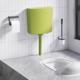 Cisterna de inodoro con entrada de agua inferior verde 3/6 L