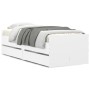 White bed frame with drawers 90x190 cm by , Beds and slatted bases - Ref: Foro24-3207350, Price: 173,43 €, Discount: %