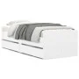 White bed frame with drawers 90x190 cm by , Beds and slatted bases - Ref: Foro24-3207350, Price: 169,68 €, Discount: %