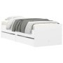 White bed frame with drawers 90x190 cm by , Beds and slatted bases - Ref: Foro24-3207350, Price: 173,43 €, Discount: %