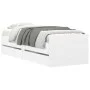White bed frame with drawers 90x190 cm by , Beds and slatted bases - Ref: Foro24-3207350, Price: 169,68 €, Discount: %