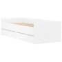 Weißer Bettrahmen mit Schubladen 90x190 cm von , Betten und Lattenroste - Ref: Foro24-3207350, Preis: 173,43 €, Rabatt: %