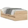 Sonoma oak bed frame with drawers 90x190 cm by , Beds and slatted bases - Ref: Foro24-3207352, Price: 169,68 €, Discount: %
