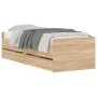 Sonoma oak bed frame with drawers 90x190 cm by , Beds and slatted bases - Ref: Foro24-3207352, Price: 169,68 €, Discount: %