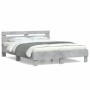 Cama con cabecero madera de ingeniería gris hormigón 150x200 cm de , Camas y somieres - Ref: Foro24-3207416, Precio: 122,57 €...