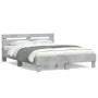 Concrete gray engineered wood bed with headboard 150x200 cm by , Beds and slatted bases - Ref: Foro24-3207416, Price: 121,02 ...