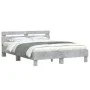 Concrete gray engineered wood bed with headboard 150x200 cm by , Beds and slatted bases - Ref: Foro24-3207416, Price: 121,02 ...