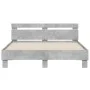 Concrete gray engineered wood bed with headboard 150x200 cm by , Beds and slatted bases - Ref: Foro24-3207416, Price: 121,02 ...