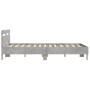 Cama con cabecero madera de ingeniería gris hormigón 150x200 cm de , Camas y somieres - Ref: Foro24-3207416, Precio: 122,57 €...