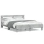 Cama con cabecero madera de ingeniería gris hormigón 140x200 cm de , Camas y somieres - Ref: Foro24-3207423, Precio: 140,65 €...