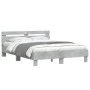 Concrete gray engineered wood bed with headboard 140x200 cm by , Beds and slatted bases - Ref: Foro24-3207423, Price: 140,90 ...