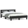 Estructura cama con cabecero madera ingeniería negro 140x200 cm de , Camas y somieres - Ref: Foro24-3207421, Precio: 168,41 €...