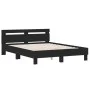 Estructura cama con cabecero madera ingeniería negro 140x200 cm de , Camas y somieres - Ref: Foro24-3207421, Precio: 168,41 €...