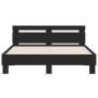 Bed frame with black engineered wood headboard 140x200 cm by , Beds and slatted bases - Ref: Foro24-3207421, Price: 172,93 €,...