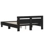 Estructura cama con cabecero madera ingeniería negro 140x200 cm de , Camas y somieres - Ref: Foro24-3207421, Precio: 168,41 €...