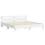 White engineered wood bed frame with headboard 180x200cm by , Beds and slatted bases - Ref: Foro24-3207399, Price: 144,47 €, ...