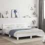 White engineered wood bed frame with headboard 180x200cm by , Beds and slatted bases - Ref: Foro24-3207399, Price: 144,47 €, ...