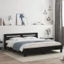Bed frame with black engineered wood headboard 180x200 cm by , Beds and slatted bases - Ref: Foro24-3207400, Price: 183,09 €,...