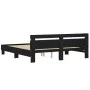 Bed frame with black engineered wood headboard 180x200 cm by , Beds and slatted bases - Ref: Foro24-3207400, Price: 183,09 €,...