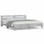 Concrete gray engineered wood bed with headboard 180x200 cm by , Beds and slatted bases - Ref: Foro24-3207402, Price: 158,36 ...