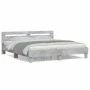 Concrete gray engineered wood bed with headboard 180x200 cm by , Beds and slatted bases - Ref: Foro24-3207402, Price: 155,84 ...