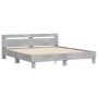 Concrete gray engineered wood bed with headboard 180x200 cm by , Beds and slatted bases - Ref: Foro24-3207402, Price: 158,36 ...