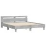 Concrete gray engineered wood bed with headboard 180x200 cm by , Beds and slatted bases - Ref: Foro24-3207402, Price: 155,84 ...