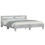 Concrete gray engineered wood bed with headboard 180x200 cm by , Beds and slatted bases - Ref: Foro24-3207402, Price: 158,36 ...