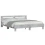 Concrete gray engineered wood bed with headboard 180x200 cm by , Beds and slatted bases - Ref: Foro24-3207402, Price: 155,84 ...