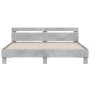 Concrete gray engineered wood bed with headboard 180x200 cm by , Beds and slatted bases - Ref: Foro24-3207402, Price: 158,36 ...